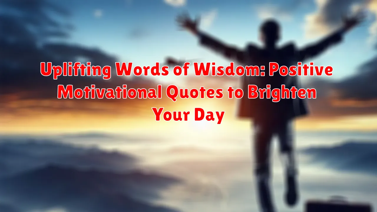 Uplifting Words of Wisdom: Positive Motivational Quotes to Brighten Your Day